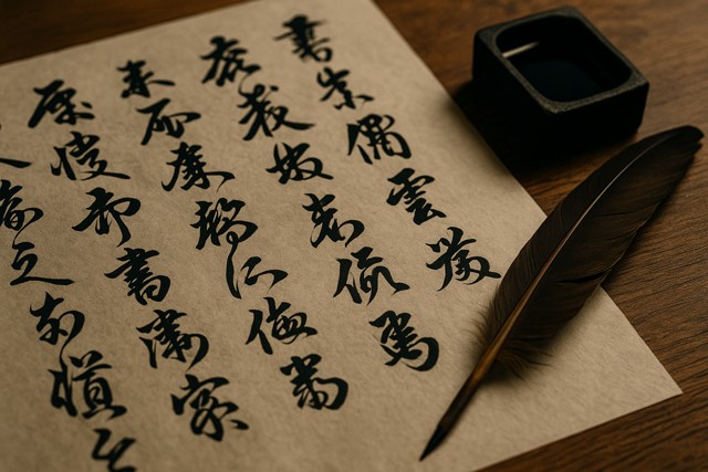 japanese-calligraphy-feather